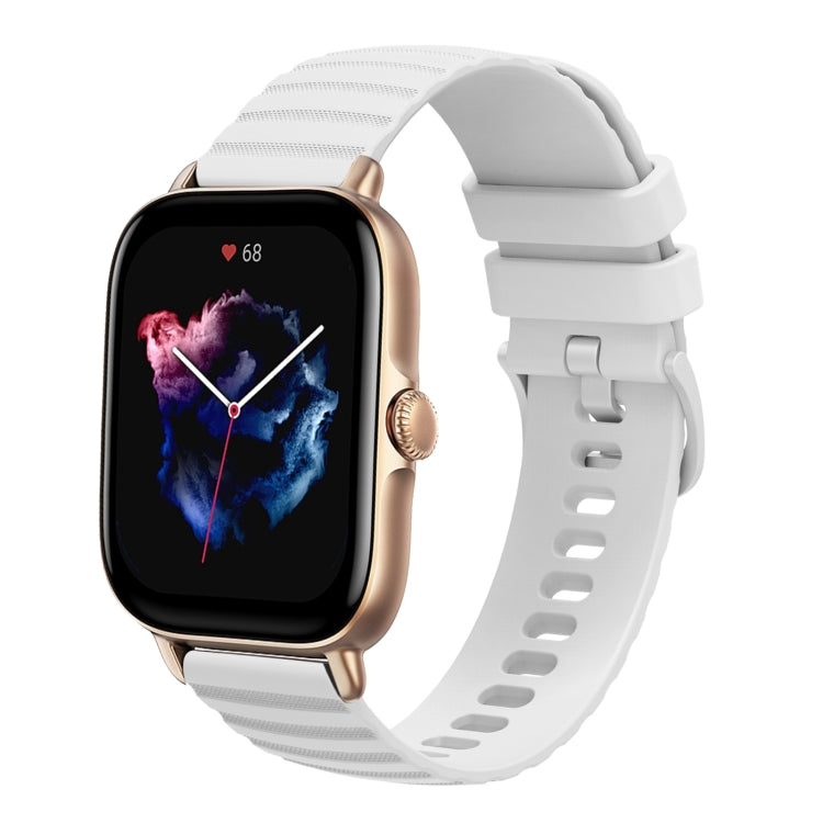 For Amazfit 3 22mm Wavy Dot Pattern Solid Color Silicone Watch Band(White) - free shipping - PMC TechLife - Order now!