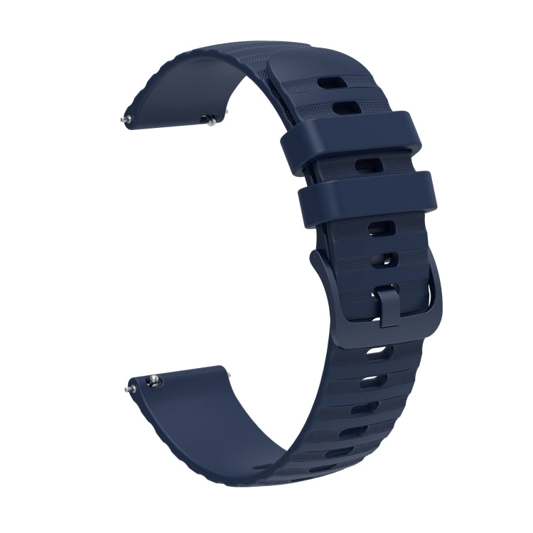 For Amazft 2 Stratos 22mm Wavy Dot Pattern Solid Color Silicone Watch Band(Navy Blue) - free shipping - PMC TechLife - Order now!