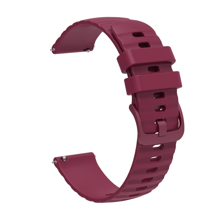 For Amazft 2 Stratos 22mm Wavy Dot Pattern Solid Color Silicone Watch Band(Wine Red) - free shipping - PMC TechLife - Order now!