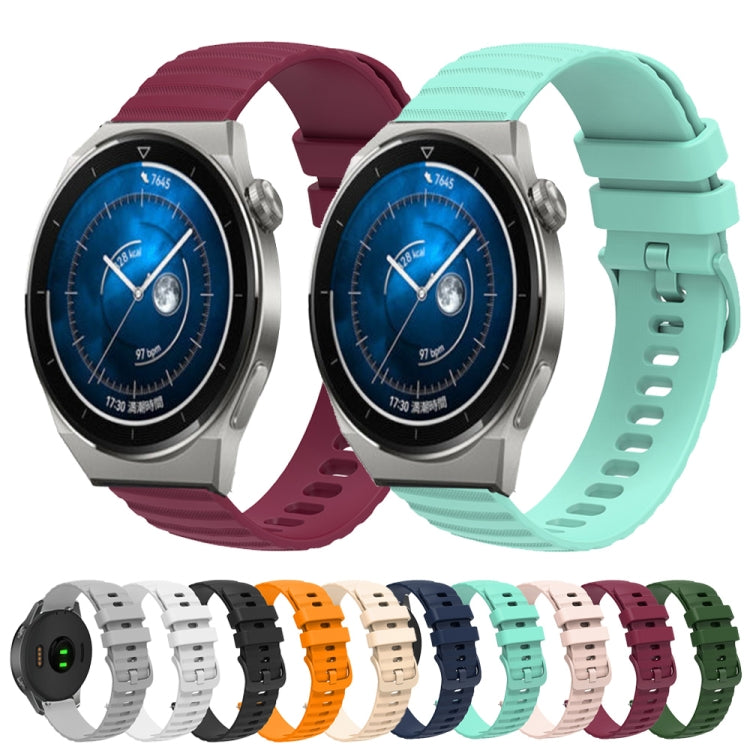 For Huawei Watch GT3 Pro 46mm 22mm Wavy Dot Pattern Solid Color Silicone Watch Band(Beige) - free shipping - PMC TechLife - Order now!