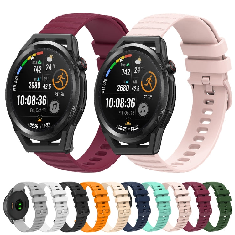 For Huawei Watch GT Runner 22mm Wavy Dot Pattern Solid Color Silicone Watch Band(Navy Blue) - free shipping - PMC TechLife - Order now!