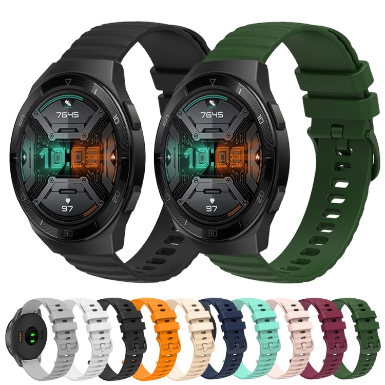 For Huawei Watch GT 2E 22mm Wavy Dot Pattern Solid Color Silicone Watch Band(Army Green) - free shipping - PMC TechLife - Order now!