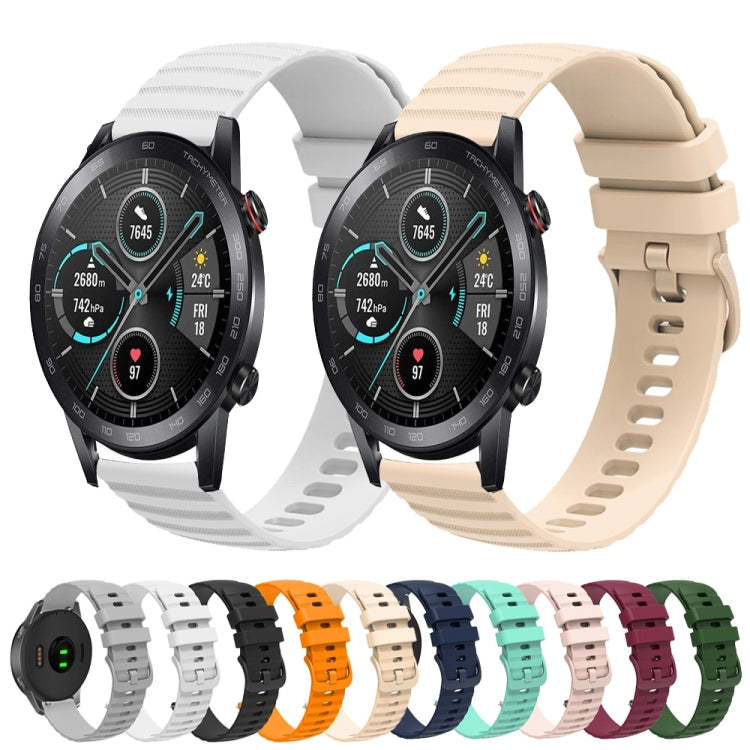 For Honor Magic Watch 2 46mm 22mm Wavy Dot Pattern Solid Color Silicone Watch Band(Wine Red) - free shipping - PMC TechLife - Order now!