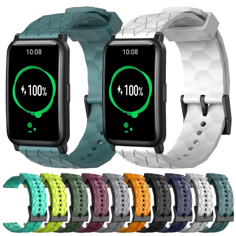 For Honor Watch ES 20mm Football Pattern Solid Color Silicone Watch Band(White) - free shipping - PMC TechLife - Order now!