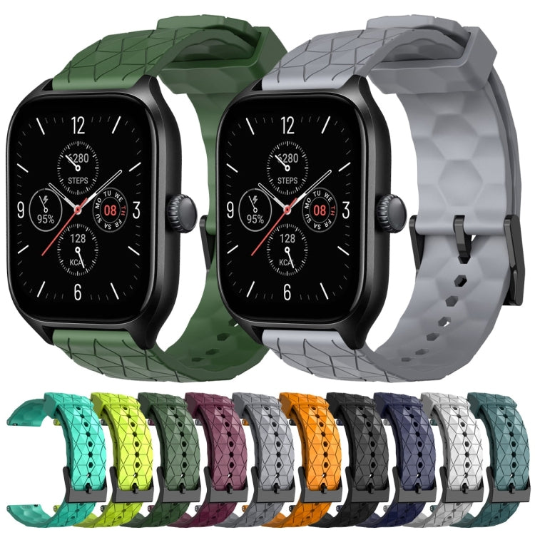 For Amazfit GTS 4 20mm Football Pattern Solid Color Silicone Watch Band(Yellow) - free shipping - PMC TechLife - Order now!