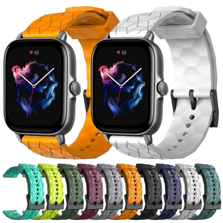 For Amazfit GTS 3 20mm Football Pattern Solid Color Silicone Watch Band(Yellow) - free shipping - PMC TechLife - Order now!