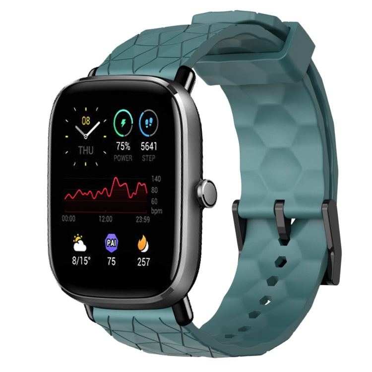 For Amazfit GTS 2 Mini 20mm Football Pattern Solid Color Silicone Watch Band(Rock Cyan) - free shipping - PMC TechLife - Order now!