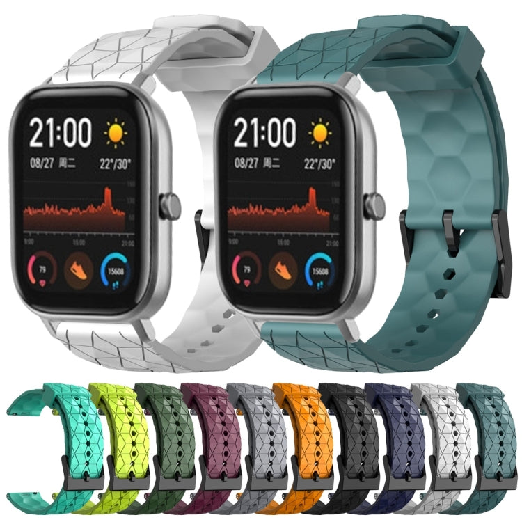 For Amazfit GTS 20mm Football Pattern Solid Color Silicone Watch Band(Wine Red) - free shipping - PMC TechLife - Order now!