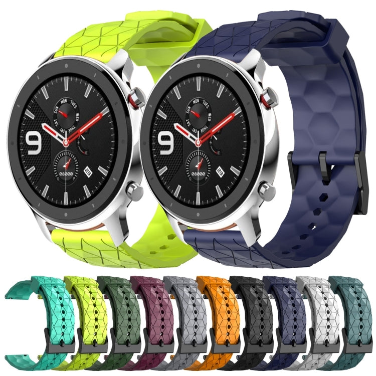 For Amazfit GTR 4 22mm Football Pattern Solid Color Silicone Watch Band(Army Green) - free shipping - PMC TechLife - Order now!