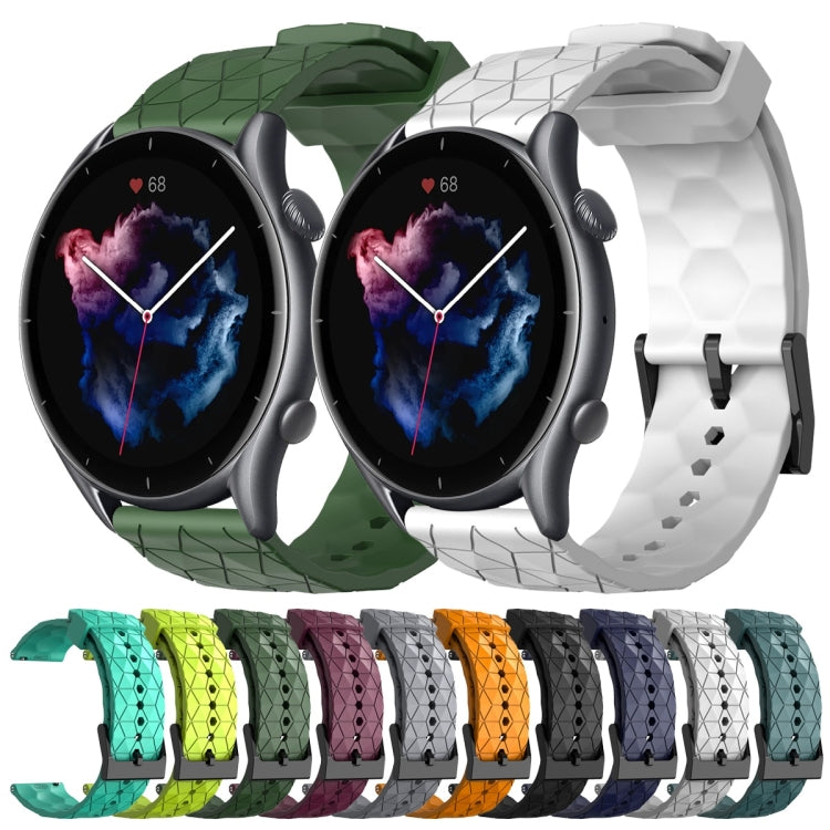 For Amazfit GTR 3 22mm Football Pattern Solid Color Silicone Watch Band(Wine Red) - free shipping - PMC TechLife - Order now!