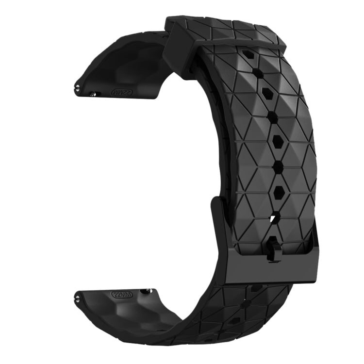 For Amazfit GTR 2 22mm Football Pattern Solid Color Silicone Watch Band(Black) - free shipping - PMC TechLife - Order now!