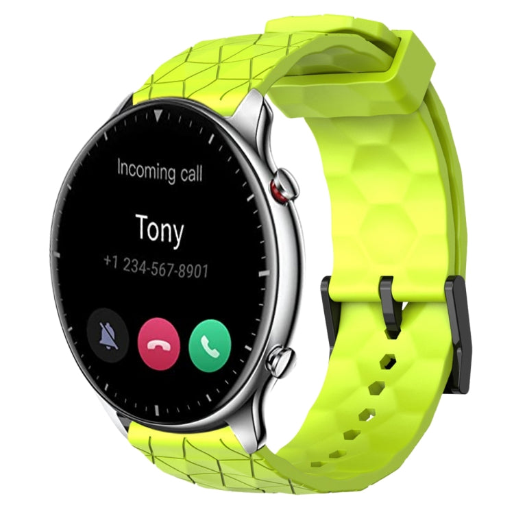 For Amazfit GTR 2 22mm Football Pattern Solid Color Silicone Watch Band(Lime Green) - free shipping - PMC TechLife - Order now!