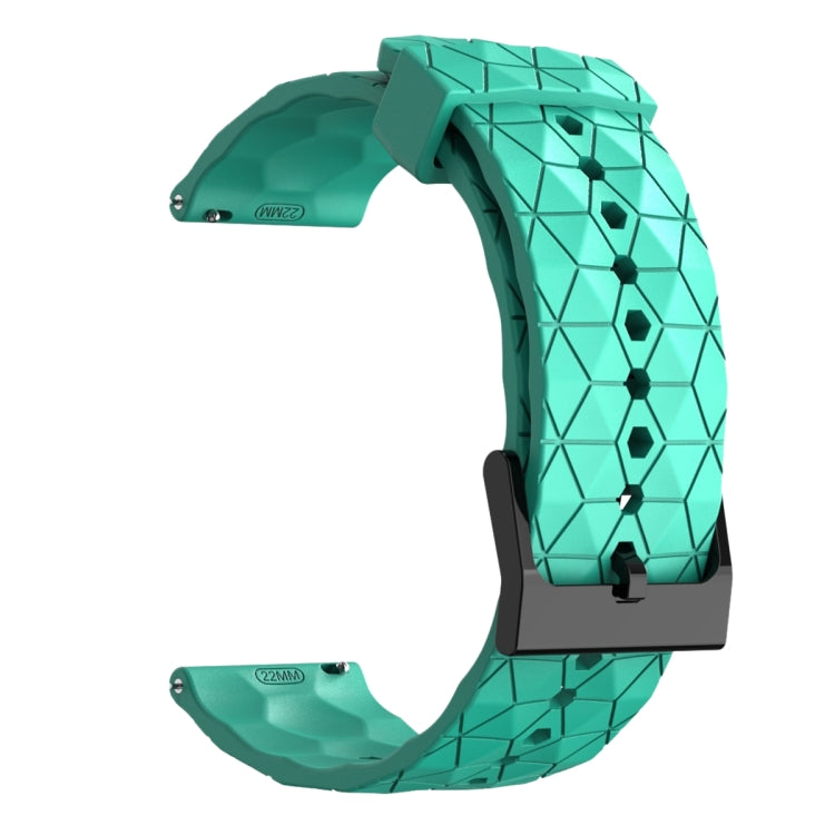 For Amazfit GTR 2 22mm Football Pattern Solid Color Silicone Watch Band(Teal) - free shipping - PMC TechLife - Order now!