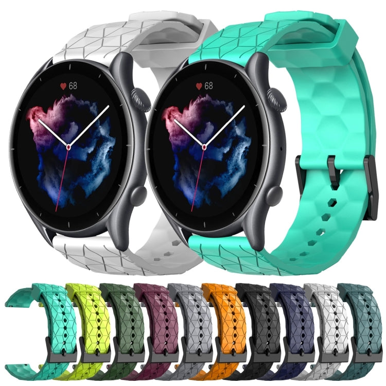 For Amazfit 3 22mm Football Pattern Solid Color Silicone Watch Band(Yellow) - free shipping - PMC TechLife - Order now!