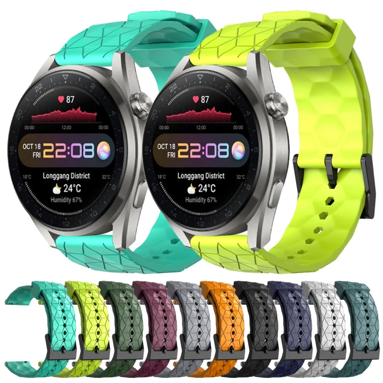 For Huawei Watch 3 Pro New 22mm Football Pattern Solid Color Silicone Watch Band(Wine Red) - free shipping - PMC TechLife - Order now!