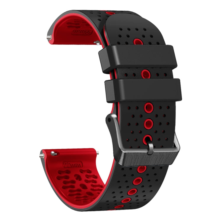 For Amazfit GTR 3 22mm Perforated Two-Color Silicone Watch Band(Black+Red) - free shipping - PMC TechLife - Order now!