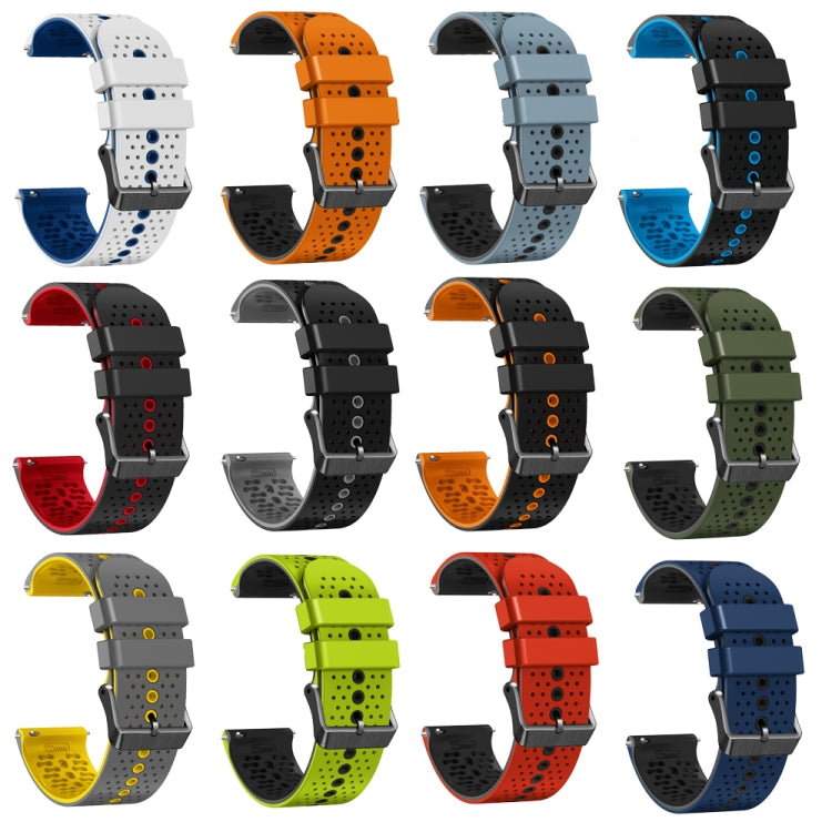 For Huawei Watch GT3 46mm 22mm Perforated Two-Color Silicone Watch Band(Lime+Black) - free shipping - PMC TechLife - Order now!