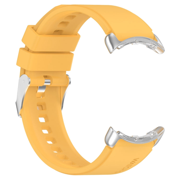 For Google Pixel Watch Metal Connector + Solid Color Silicone Watch Band(Yellow) - free shipping - PMC TechLife - Order now!