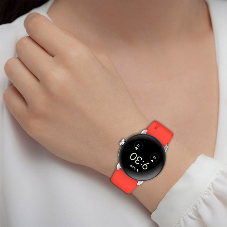 For Google Pixel Watch Metal Connector + Solid Color Silicone Watch Band(Grey) - free shipping - PMC TechLife - Order now!