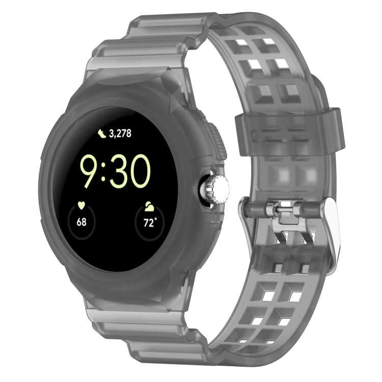 For Google Pixel Watch Integrated Fully Enclosed Silicone Watch Band(Transparent Black) - free shipping - PMC TechLife - Order now!