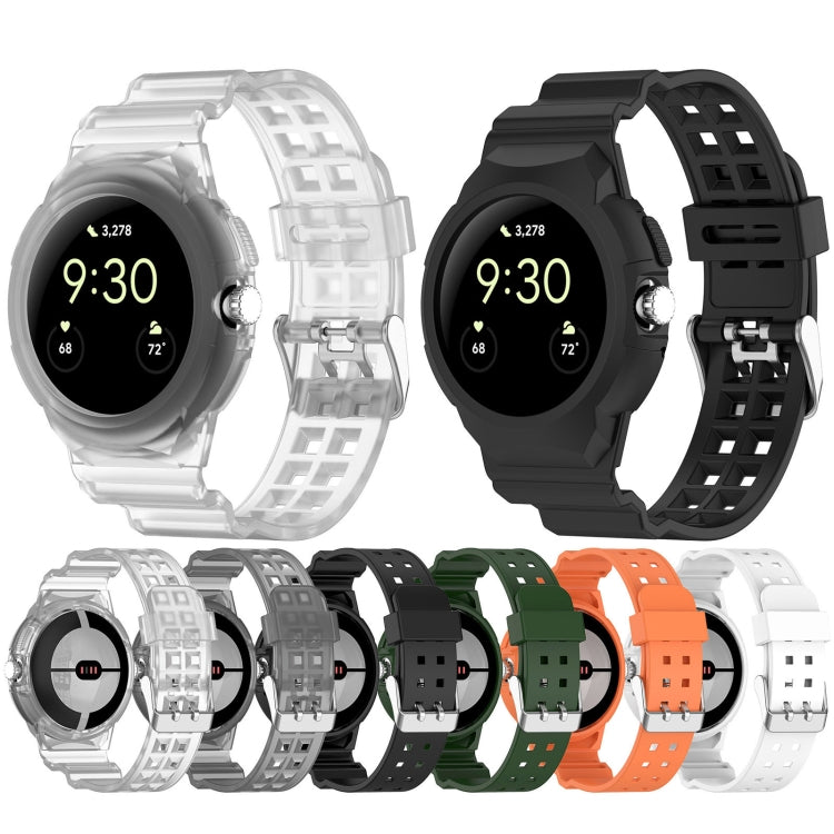For Google Pixel Watch Integrated Fully Enclosed Silicone Watch Band(Transparent Black) - free shipping - PMC TechLife - Order now!
