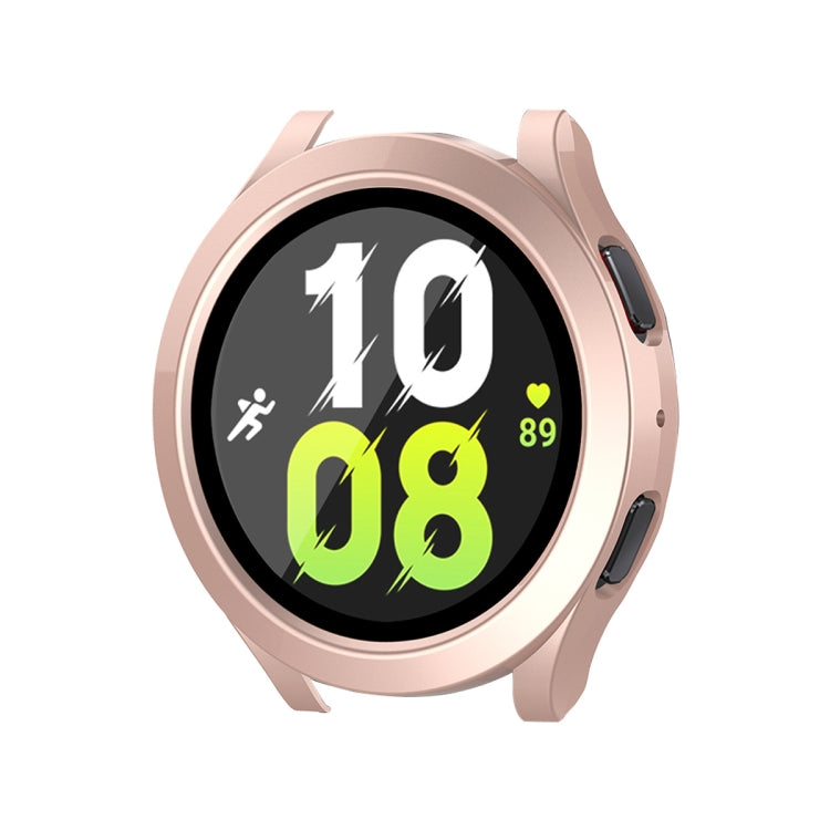 For Samsung Galaxy Watch4/5 40mm ENKAY Hat-Prince Waterproof Full Coverage PC Frame + 9H Tempered Glass Case(Rose Gold) - Watch Cases by ENKAY | Online Shopping South Africa | PMC TechLife | Buy Now Pay Later Mobicred