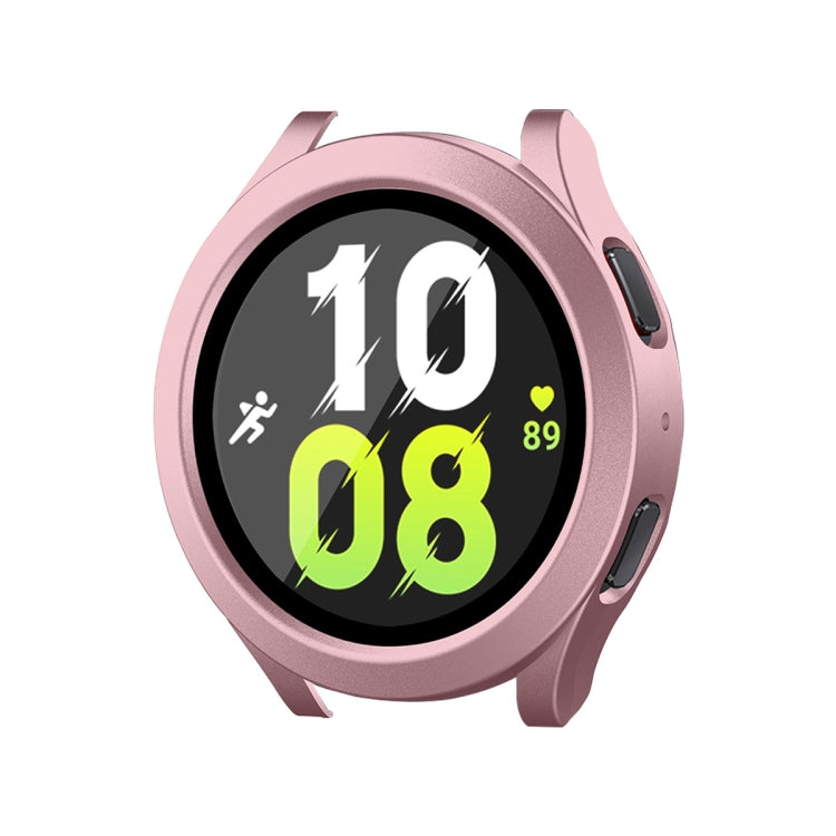 For Samsung Galaxy Watch4/5 40mm ENKAY Hat-Prince Waterproof Full Coverage PC Frame + 9H Tempered Glass Case(Pink) - Watch Cases by ENKAY | Online Shopping South Africa | PMC TechLife | Buy Now Pay Later Mobicred