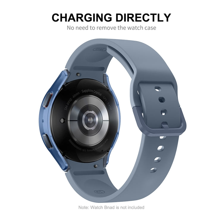 For Samsung Galaxy Watch4/5 44mm ENKAY Hat-Prince Waterproof Full Coverage PC Frame + 9H Tempered Glass Case(Bright Silver) - free shipping - PMC TechLife - Order now!