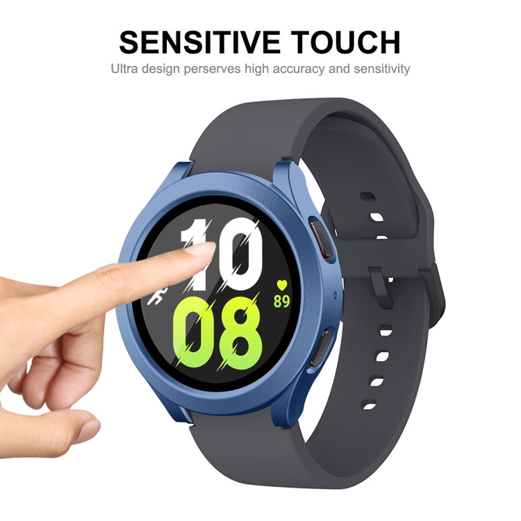 For Samsung Galaxy Watch4/5 44mm ENKAY Hat-Prince Waterproof Full Coverage PC Frame + 9H Tempered Glass Case(Bright Silver) - free shipping - PMC TechLife - Order now!