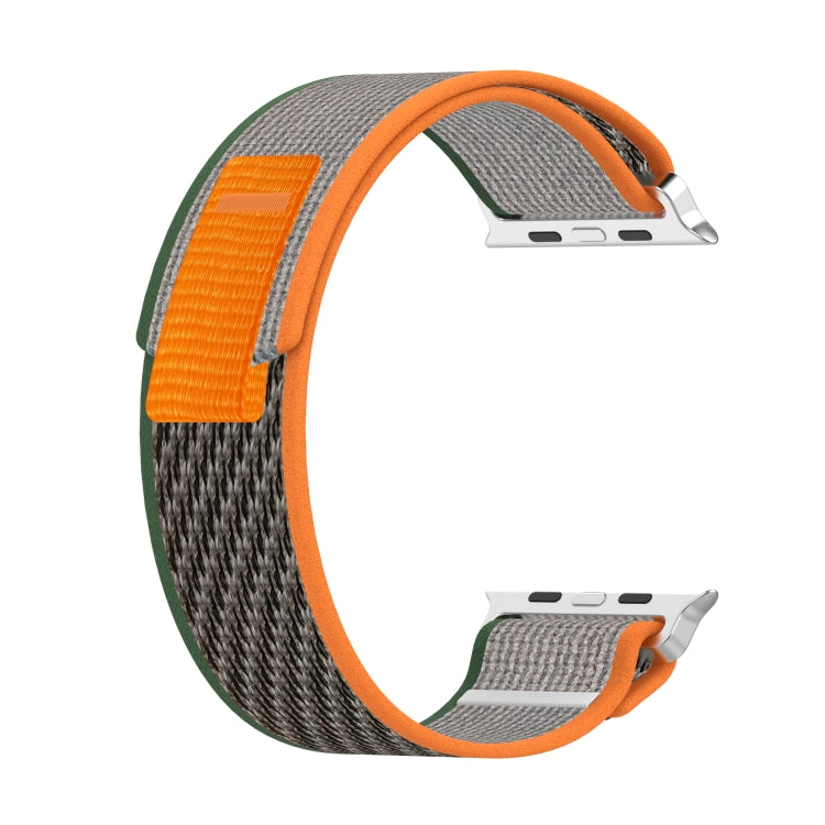 Double Color Nylon Hook and Loop Fastener Watch Band For Apple Watch Ultra 49mm(Orange+Army green) - free shipping - PMC TechLife - Order now!