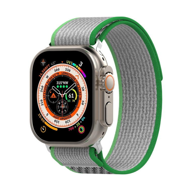 Double Color Nylon Hook and Loop Fastener Watch Band For Apple Watch Ultra 49mm(Green+Dark Green) - free shipping - PMC TechLife - Order now!