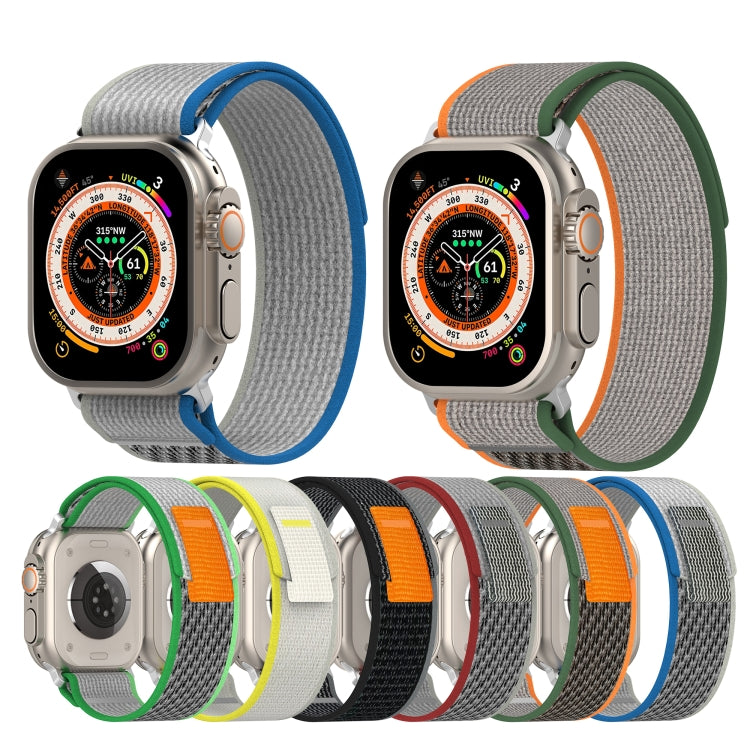 Double Color Nylon Hook and Loop Fastener Watch Band For Apple Watch Ultra 49mm(Green+Dark Green) - free shipping - PMC TechLife - Order now!