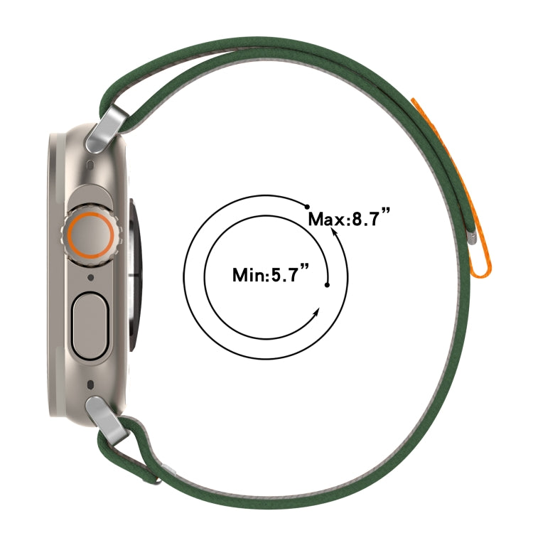 Double Color Nylon Hook and Loop Fastener Watch Band For Apple Watch Ultra 49mm(Green+Dark Green) - free shipping - PMC TechLife - Order now!