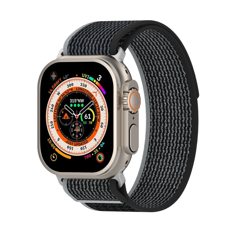 Double Color Nylon Hook and Loop Fastener Watch Band For Apple Watch Series 9&8&7 41mm / SE 3&SE 2&6&SE&5&4 40mm / 3&2&1 38mm(Black+Grey) - free shipping - PMC TechLife - Order now!