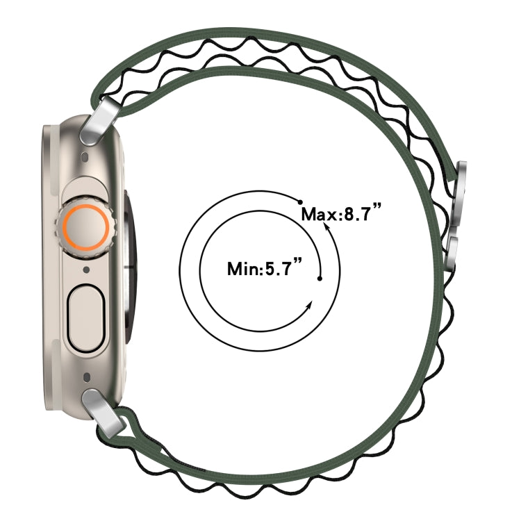 Double Color Nylon Watch Band For Apple Watch Ultra 49mm(Black+Green) - free shipping - PMC TechLife - Order now!