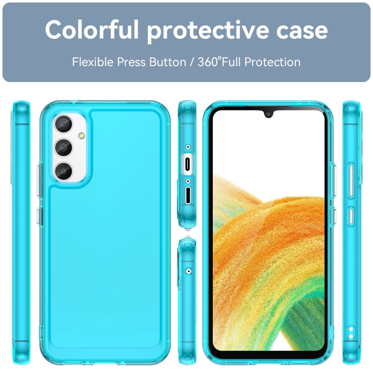 For Samsung Galaxy A34 5G Candy Series TPU Phone Case(Transparent Blue) - free shipping - PMC TechLife - Order now!