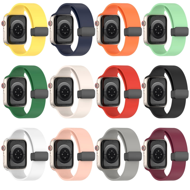 Magnetic Black Buckle Smooth Silicone Watch Band For Apple Watch Ultra 49mm(Pink) - free shipping - PMC TechLife - Order now!