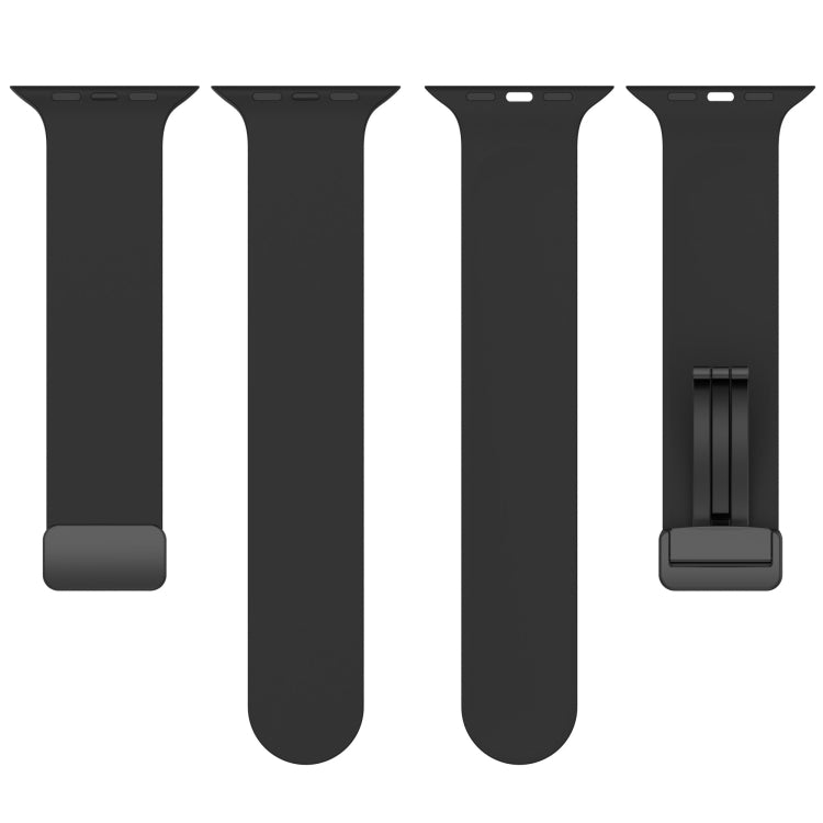 Magnetic Black Buckle Smooth Silicone Watch Band For Apple Watch Ultra 49mm(Black) - free shipping - PMC TechLife - Order now!