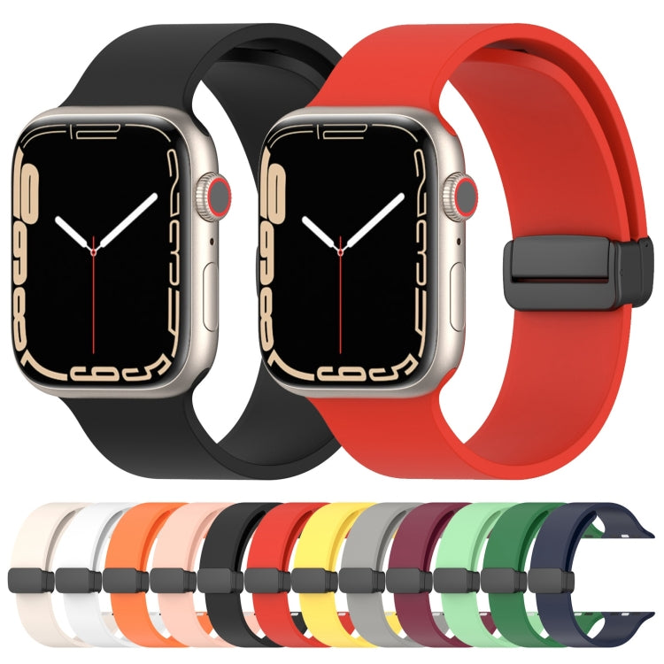 Magnetic Black Buckle Smooth Silicone Watch Band For Apple Watch Series 8&7 45mm / SE 2&6&SE&5&4 44mm / 3&2&1 42mm(Grey) - free shipping - PMC TechLife - Order now!