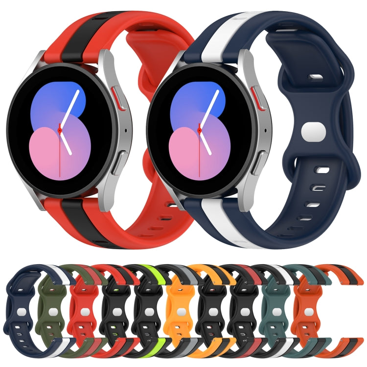 For Samsung Galaxy Watch5 40mm 20mm Butterfly Buckle Two-Color Silicone Watch Band(Green+Black) - free shipping - PMC TechLife - Order now!