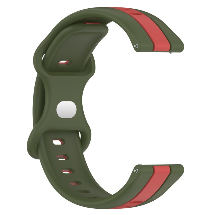 For Samsung Galaxy Watch Active 2 40mm 20mm Butterfly Buckle Two-Color Silicone Watch Band(Red+Army Green) - free shipping - PMC TechLife - Order now!