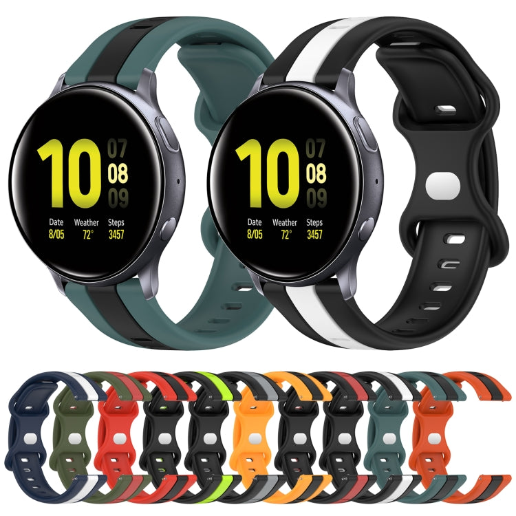 For Samsung Galaxy Watch Active 2 40mm 20mm Butterfly Buckle Two-Color Silicone Watch Band(Green+Black) - free shipping - PMC TechLife - Order now!