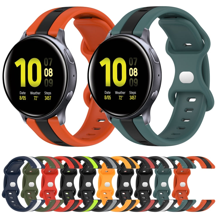 For Samsung Galaxy Watch Active 2 44mm 20mm Butterfly Buckle Two-Color Silicone Watch Band(Black+White) - free shipping - PMC TechLife - Order now!