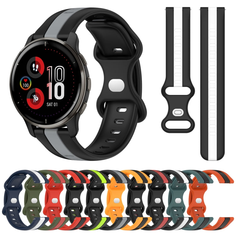 Compatible with Garmin Venu 2 Plus 20mm Butterfly Buckle Two-Color Silicone Watch Band(White+Blue) - free shipping - PMC TechLife - Order now!