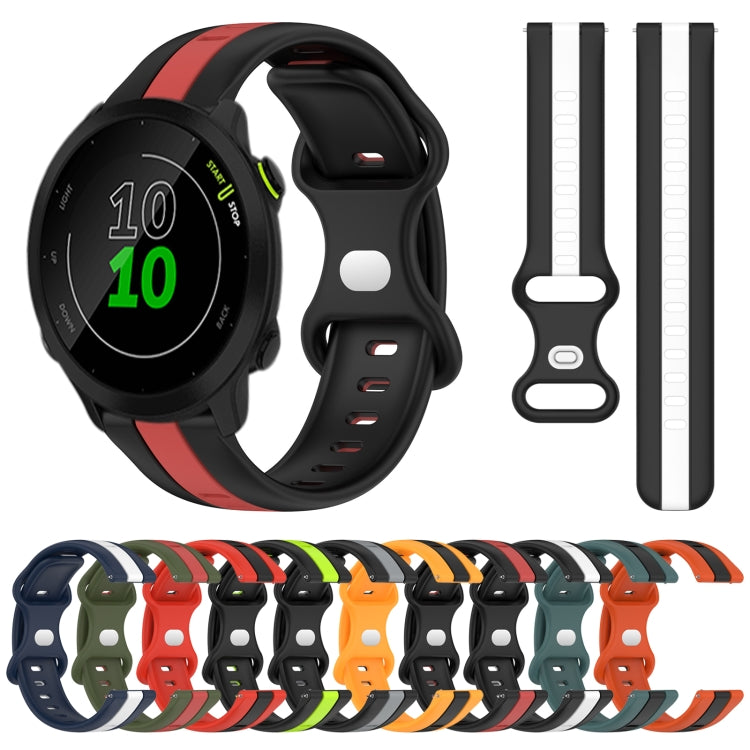Compatible with Garmin Compatible witherunner 158 20mm Butterfly Buckle Two-Color Silicone Watch Band(Black+Red) - free shipping - PMC TechLife - Order now!