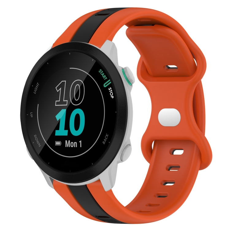 Compatible with Garmin Compatible witherunner 55 20mm Butterfly Buckle Two-Color Silicone Watch Band(Orange+Black) - free shipping - PMC TechLife - Order now!