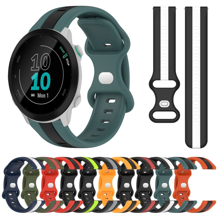 Compatible with Garmin Compatible witherunner 55 20mm Butterfly Buckle Two-Color Silicone Watch Band(Orange+Black) - free shipping - PMC TechLife - Order now!