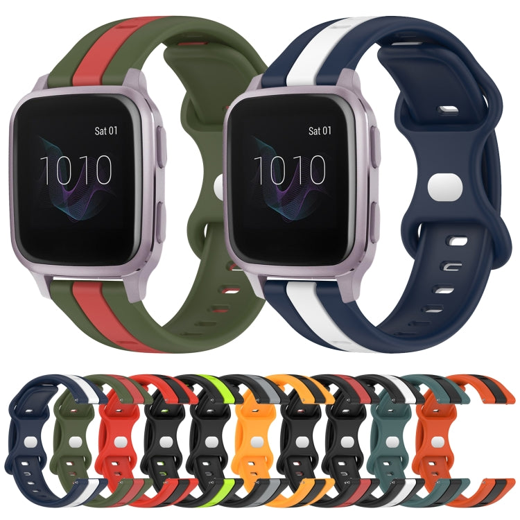 Compatible with Garmin Venu SQ 20mm Butterfly Buckle Two-Color Silicone Watch Band(Black+Yellow) - free shipping - PMC TechLife - Order now!