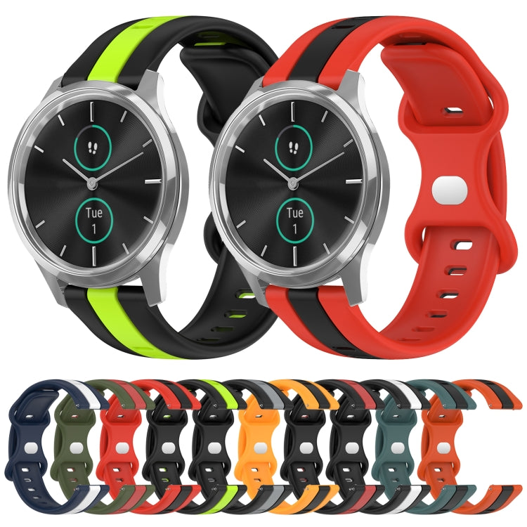 Compatible with Garminmove Luxe 20mm Butterfly Buckle Two-Color Silicone Watch Band(Black+White) - free shipping - PMC TechLife - Order now!