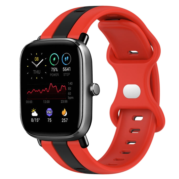 For Amazfit GTS 2 Mini 20mm Butterfly Buckle Two-Color Silicone Watch Band(Red+Black) - free shipping - PMC TechLife - Order now!